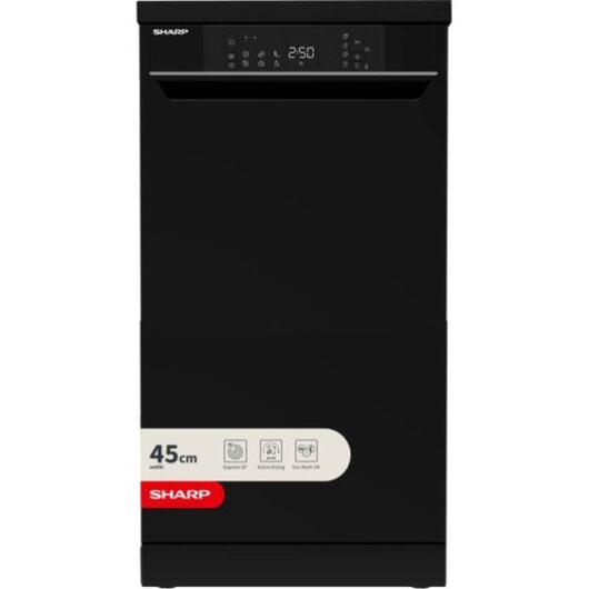 SHARP QW-NS1EF49E0B-EN Slimline Dishwasher - Black
