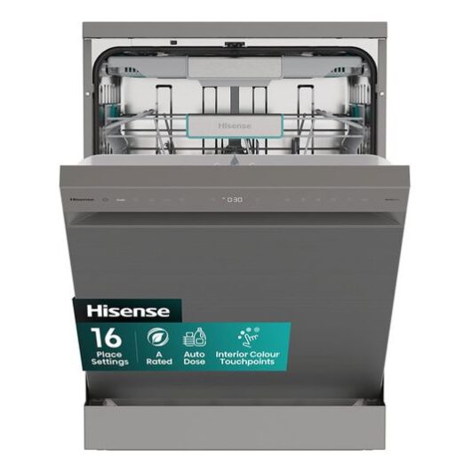 HISENSE Auto Dose HS693A90XADUK Full-size WiFi-enabled Dishwasher - Stainless Steel