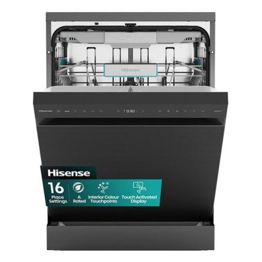 HISENSE HS673A90BXUK Full-size WiFi-enabled Dishwasher - Black